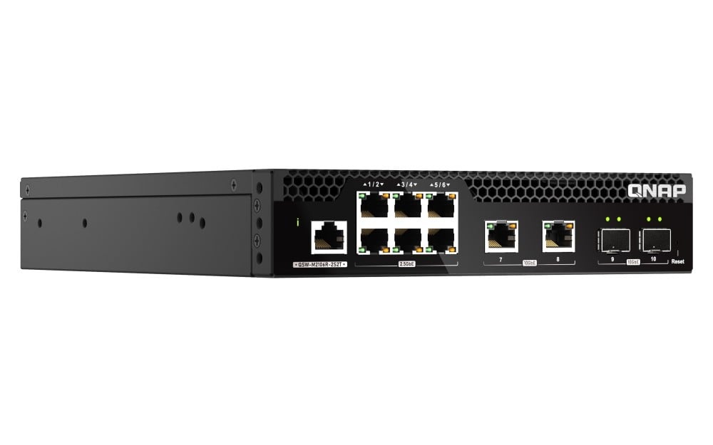 QNAP QNAP QSW-M2106R-2S2T switch di rete Gestito L2 10G Ethernet (100/1000/10000) 1U Nero - RETI | TecnoCARE.net Sabaudia, Latina, Terracina, San Felice Circeo e Pontinia