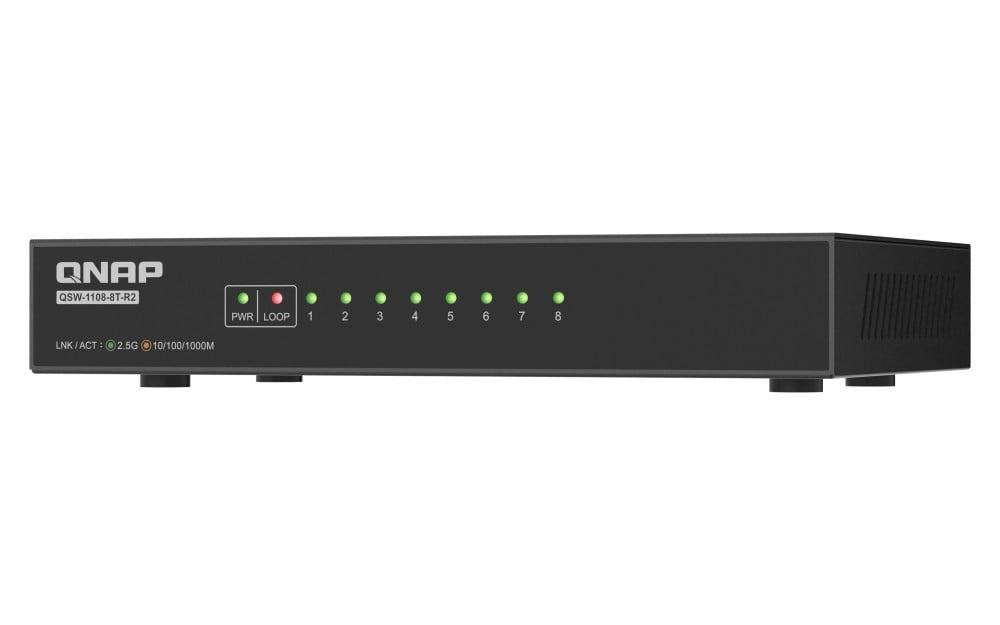 QNAP QNAP QSW-1108-8T-R2 switch di rete Non gestito 2.5G Ethernet (100/1000/2500) Desktop Nero - RETI | TecnoCARE.net Sabaudia, Latina, Terracina, San Felice Circeo e Pontinia