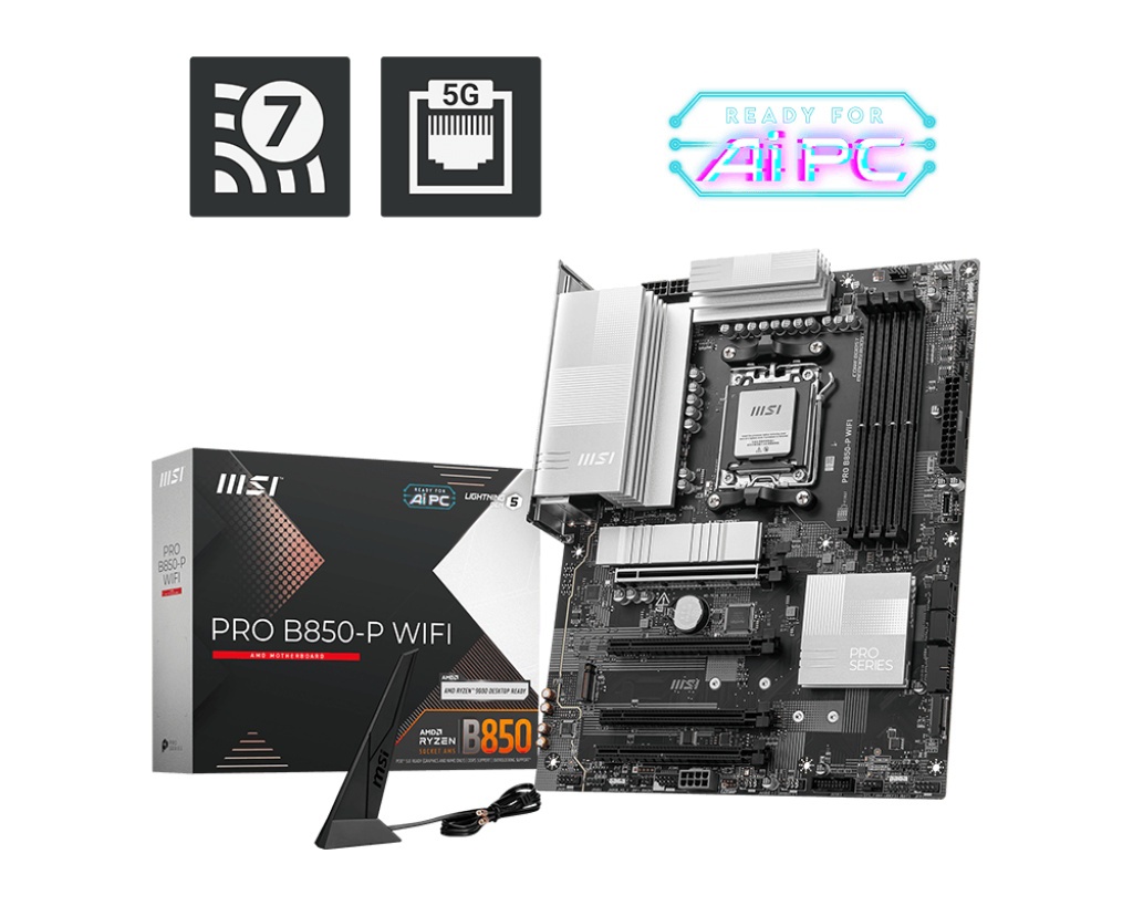 MSI MSI MB AMD PRO B850-P WIFI, ATX, AM5, DDR5, 1PCI-Ex16, 1PCI-Ex4, 2PCI-Ex1, 4SATA3 - MAINBOARD | TecnoCARE.net Sabaudia, Latina, Terracina, San Felice Circeo e Pontinia