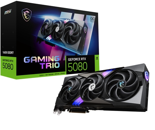 MSI MSI VGA GEFORCE RTX 5080, RTX 5080 16G GAMING TRIO OC, 16GB GDDR7, HDMI/DP*3, ATX, DLSS 4 - SCHEDE VIDEO | TecnoCARE.net Sabaudia, Latina, Terracina, San Felice Circeo e Pontinia