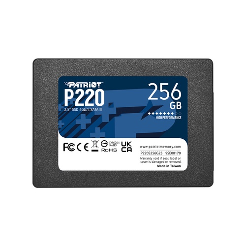 PATRIOT PATRIOT SSD INTERNO P220 256GB 2,5" SATA 6GB/S R/W 500/490 - SSD INTERNI | TecnoCARE.net Sabaudia, Latina, Terracina, San Felice Circeo e Pontinia