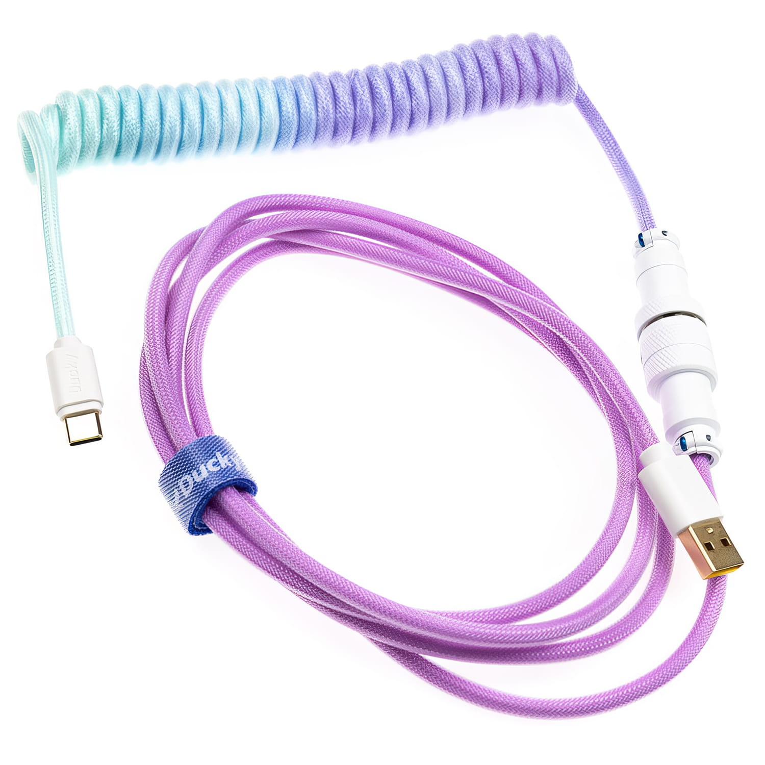 DUCKY Ducky Premicord Azure Cable Coiled, USB Type C a Type A - 1,8m - TASTIERE | TecnoCARE.net Sabaudia, Latina, Terracina, San Felice Circeo e Pontinia