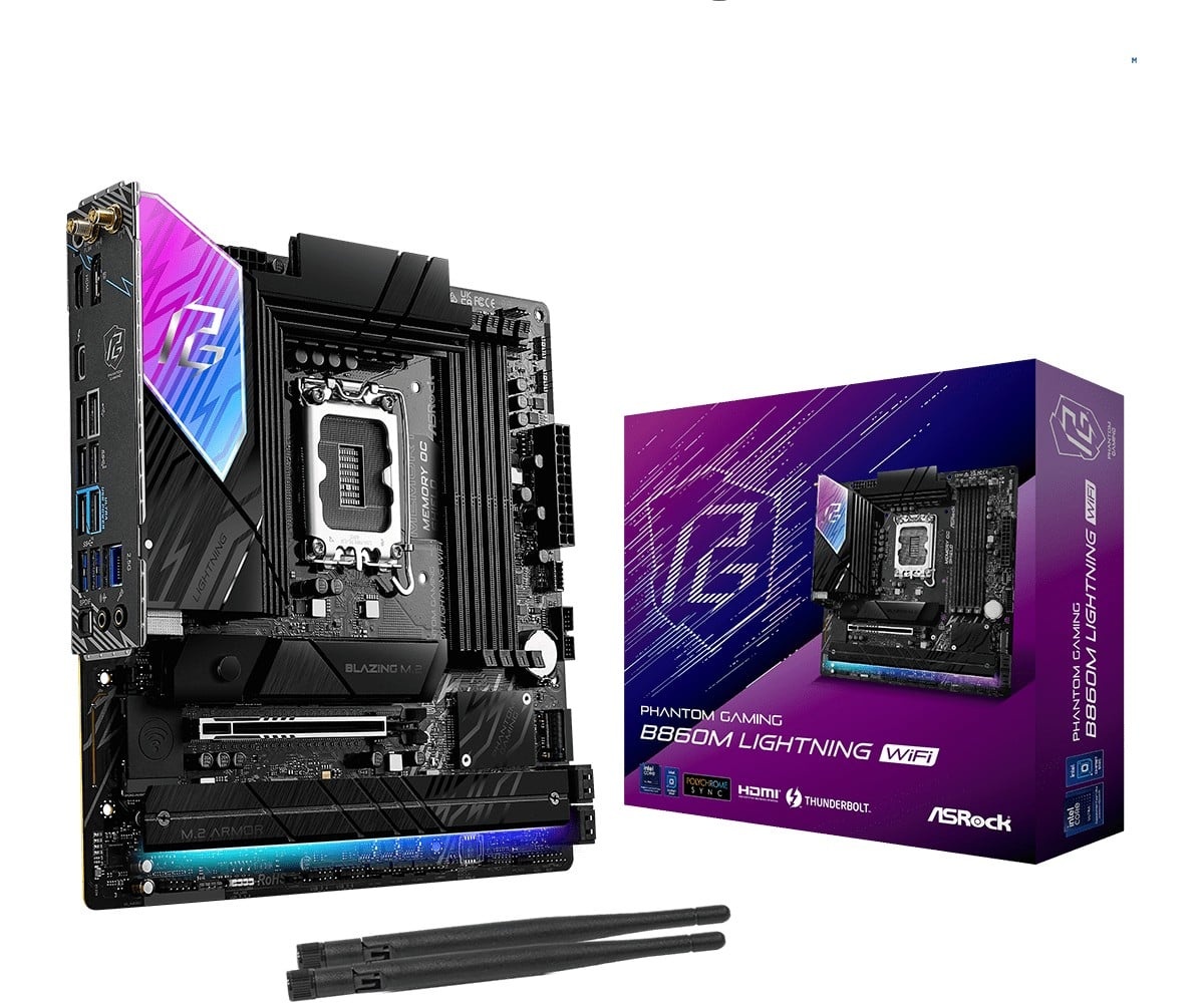 ASROCK Asrock B860M Lightning WiFi Intel B860 LGA 1851 (Socket V1) micro ATX - COMPONENTI | TecnoCARE.net Sabaudia, Latina, Terracina, San Felice Circeo e Pontinia