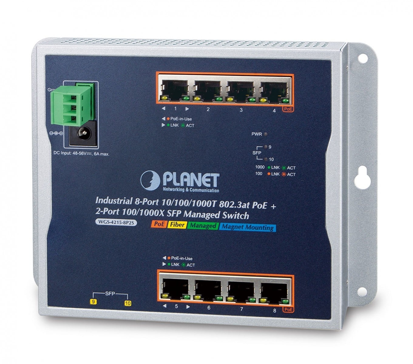 PLANET PLANET WGS-4215-8P2S switch di rete Gestito Gigabit Ethernet (10/100/1000) Supporto Power over Ethernet (PoE) Nero - RETI | TecnoCARE.net Sabaudia, Latina, Terracina, San Felice Circeo e Pontinia