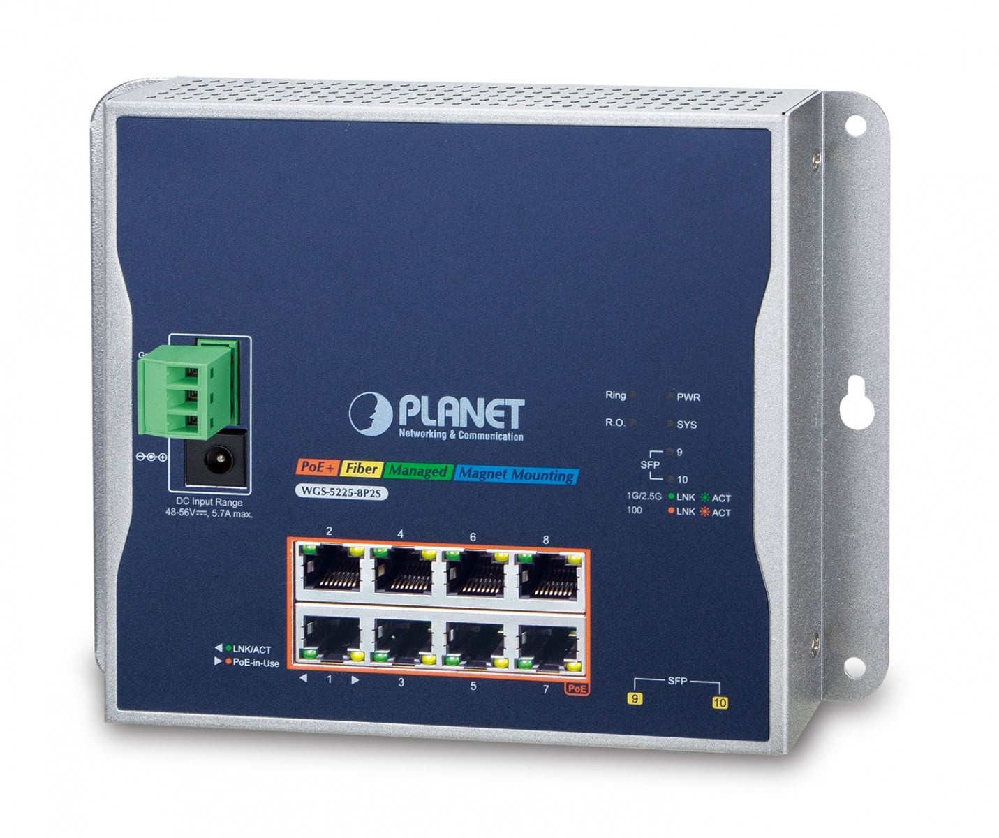 PLANET PLANET WGS-5225-8P2S switch di rete Gestito L2+/L4 Gigabit Ethernet (10/100/1000) Supporto Power over Ethernet (PoE) Nero - RETI | TecnoCARE.net Sabaudia, Latina, Terracina, San Felice Circeo e Pontinia