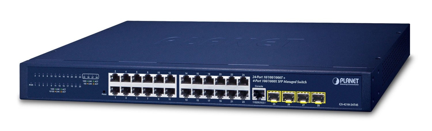 PLANET Planet GS-4210-24T4S Switch Ethernet Gigabit Gestito 24-Port L2 L4 - RETI | TecnoCARE.net Sabaudia, Latina, Terracina, San Felice Circeo e Pontinia