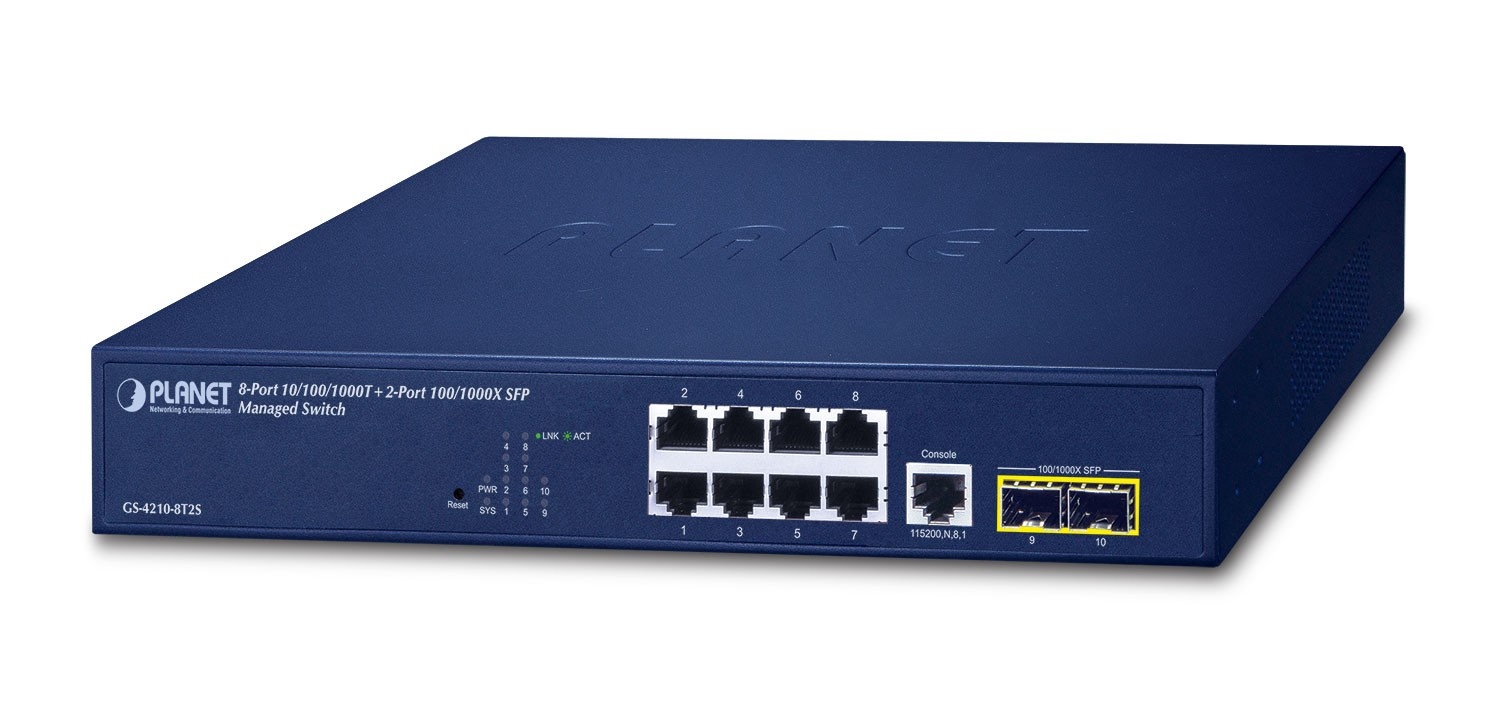 PLANET PLANET 10/100/1000T + 2-Port Gestito L2/L4 Gigabit Ethernet (10/100/1000) 1U Blu - RETI | TecnoCARE.net Sabaudia, Latina, Terracina, San Felice Circeo e Pontinia