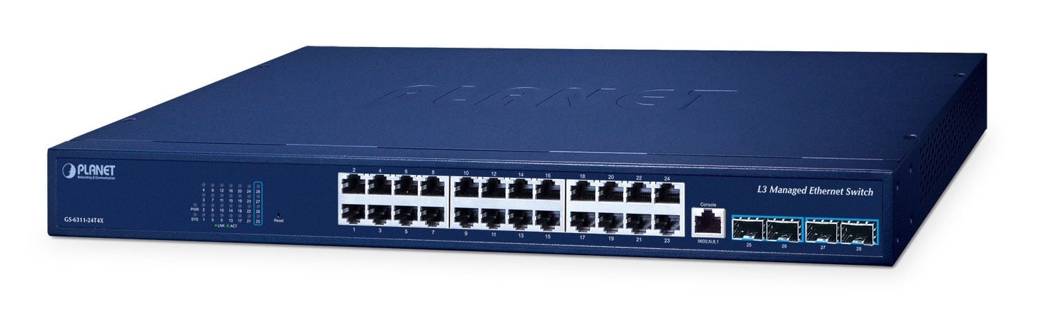 PLANET Planet GS-6311-24T4X Switch Ethernet Gigabit Layer 3 Gestito 24-Port PoE - RETI | TecnoCARE.net Sabaudia, Latina, Terracina, San Felice Circeo e Pontinia