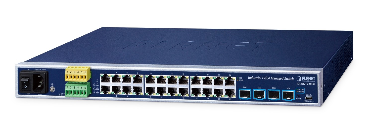 PLANET PLANET IP30 19 Rack Mountable Industrial L2/L4 24-Port 10/100/1000T + 4-Port 10G SFP+ Managed Switch Gestito L2/L4 Gigabit Ethernet (10/100/1000) 1U Blu - RETI | TecnoCARE.net Sabaudia, Latina, Terracina, San Felice Circeo e Pontinia