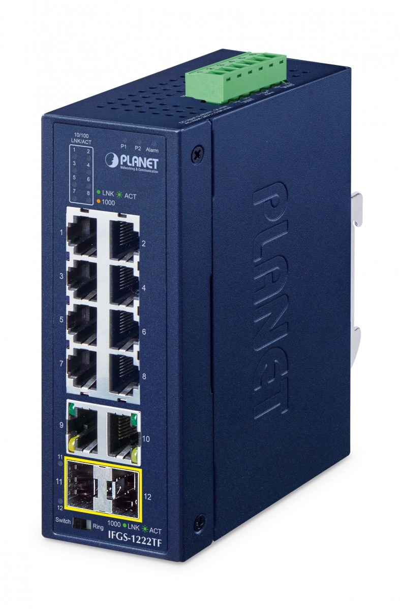 PLANET PLANET Industrial 8-Port Ring Switch IFGS-1222-TF Non gestito Fast Ethernet (10/100) Blu - RETI | TecnoCARE.net Sabaudia, Latina, Terracina, San Felice Circeo e Pontinia