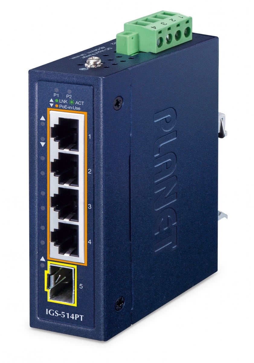 PLANET PLANET IP30 Compact size 4-Port IGS-514PT Non gestito Gigabit Ethernet (10/100/1000) Supporto Power over Ethernet (PoE) Blu - RETI | TecnoCARE.net Sabaudia, Latina, Terracina, San Felice Circeo e Pontinia