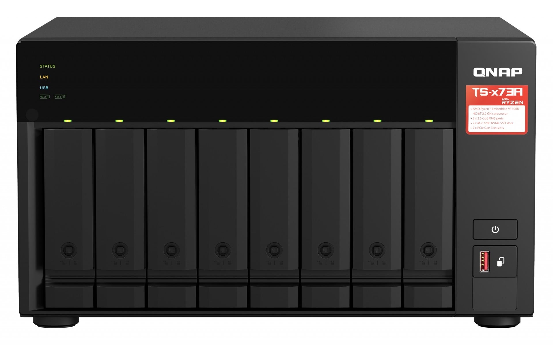 QNAP QNAP TS-873A NAS Tower Collegamento ethernet LAN Nero V1500B - SUPPORTI PER LA MEMORIZZAZIONE | TecnoCARE.net Sabaudia, Latina, Terracina, San Felice Circeo e Pontinia