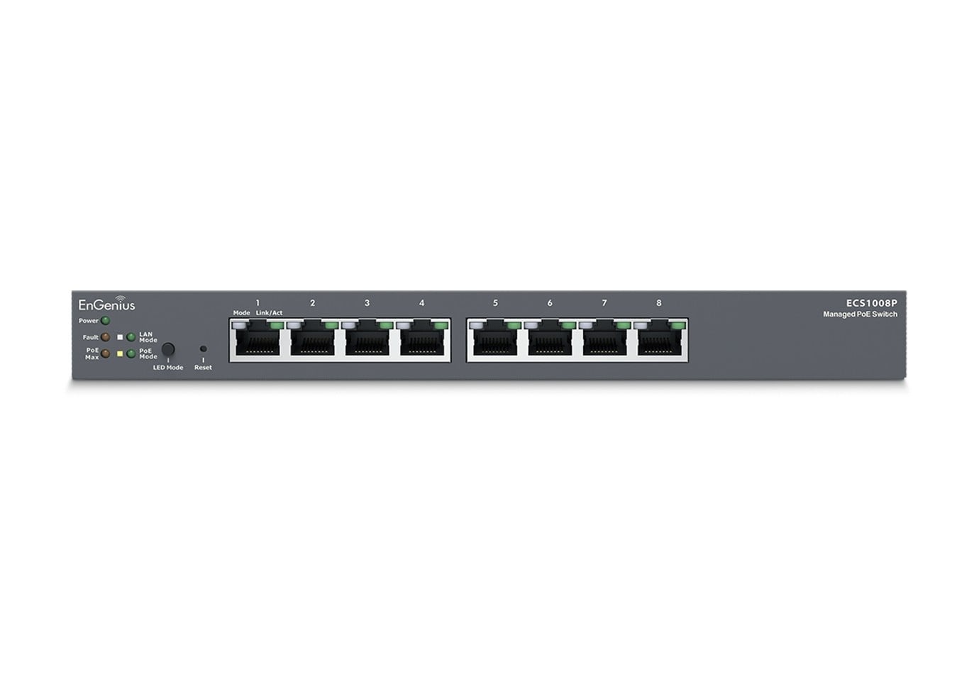 ENGENIUS EnGenius ECS1008P Switch gestito, 8x RJ45 Gigabit PoE 55 W, EnGenius Cloud - RETI | TecnoCARE.net Sabaudia, Latina, Terracina, San Felice Circeo e Pontinia