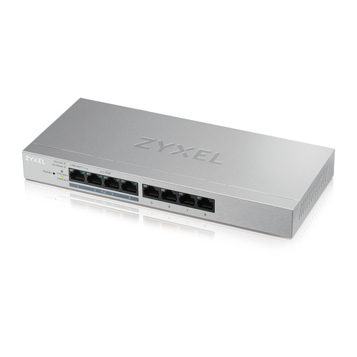 ZYXEL ZYXEL SWITCH UNMANAGED PLUS 8 PORTE GIGABIT (4 PoE), EASY MANAGEMENT PER VLAN, QoS, DESIGN SENZA VENTOLE, DESKTOP - SWITCH E HUB | TecnoCARE.net Sabaudia, Latina, Terracina, San Felice Circeo e Pontinia