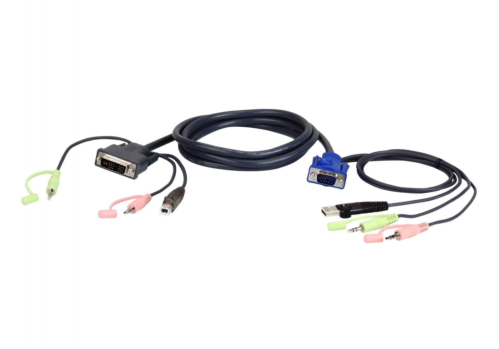 ATEN ATEN VGA USB to DVI KVM Cable 3m - 3 m - USB - VGA - Nero - Blu - Verde - Rosa - DVI - Maschio - CAVI PER COMPUTER E PERIFERICHE | TecnoCARE.net Sabaudia, Latina, Terracina, San Felice Circeo e Pontinia