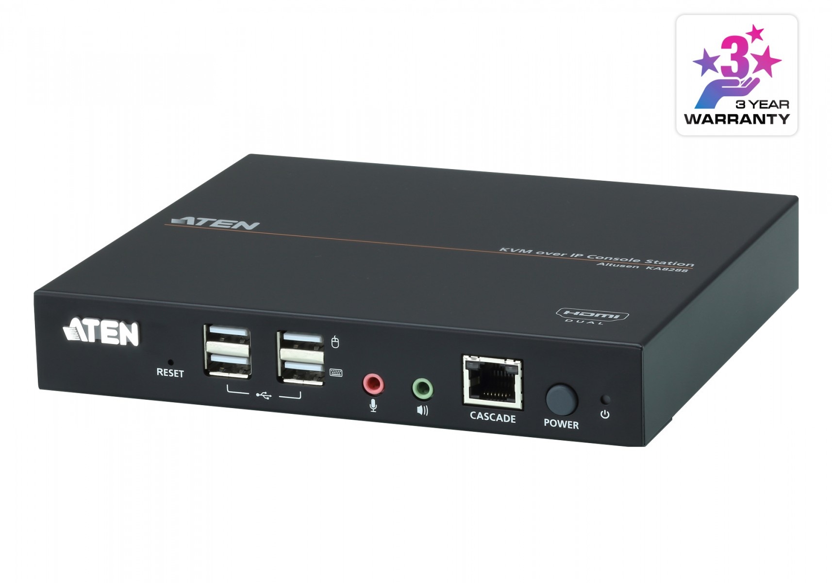 ATEN Stazione console KVM over IP Dual HDMI - 1920 x 1200 Pixel - Collegamento ethernet LAN - Full HD+ - Montaggio rack - 6,53 W - Nero - TASTIERE E CONTROLLER | TecnoCARE.net Sabaudia, Latina, Terracina, San Felice Circeo e Pontinia