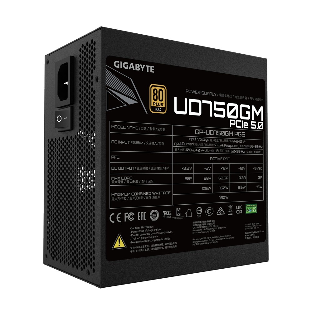 GIGABYTE GIGABYTE UD750GM PG5 alimentatore per computer 750 W 20+4 pin ATX ATX Nero - BATTERIE E ALIMENTATORI | TecnoCARE.net Sabaudia, Latina, Terracina, San Felice Circeo e Pontinia