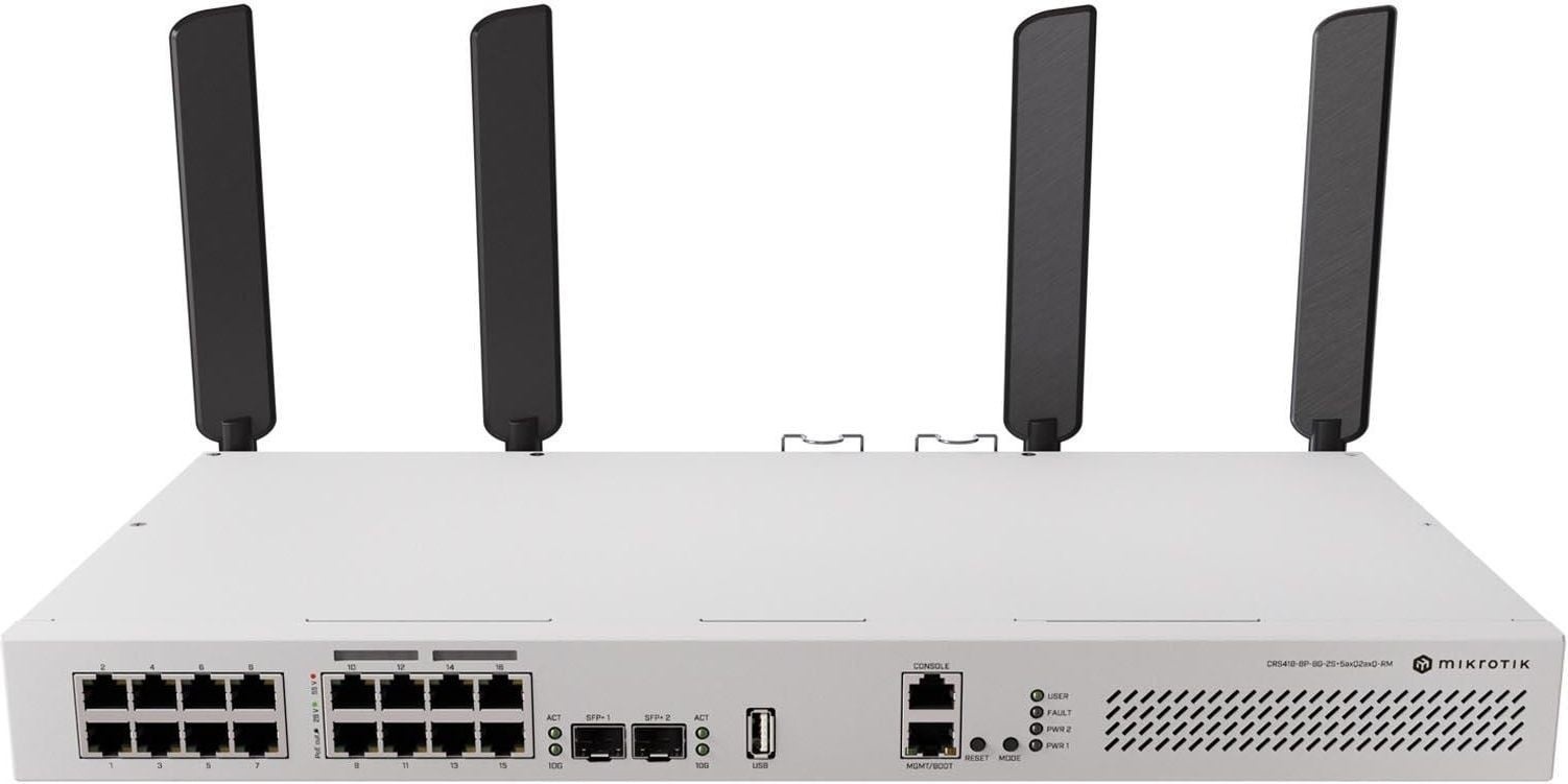 MIKROTIK Mikrotik CRS418-8P-8G-2S+5axQ2axQ-RM L2/L3 Gigabit Ethernet (10/100/1000) Supporto Power over Ethernet (PoE) 1U - RETI | TecnoCARE.net Sabaudia, Latina, Terracina, San Felice Circeo e Pontinia