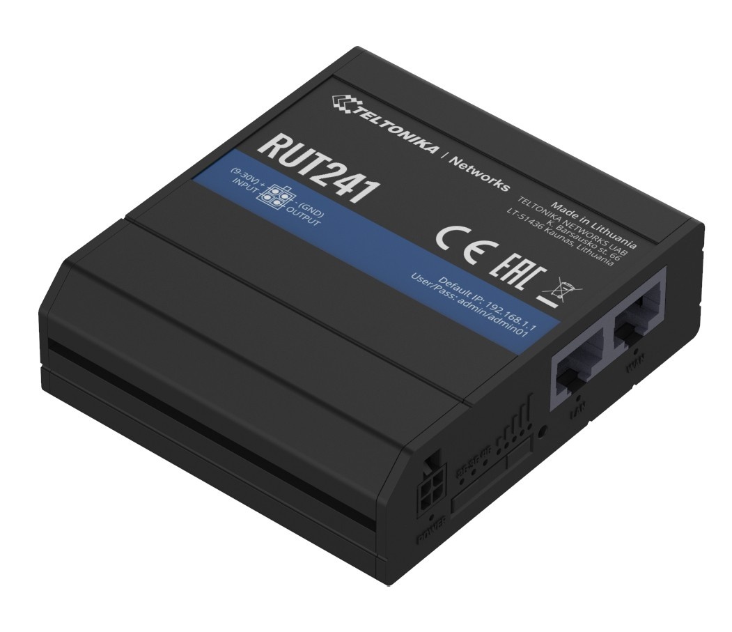 TELTONIKA Router di rete cellulare Teltonika RUT241 Nero Alluminio Plastica Wi-Fi 4 4G LTE - RETI | TecnoCARE.net Sabaudia, Latina, Terracina, San Felice Circeo e Pontinia