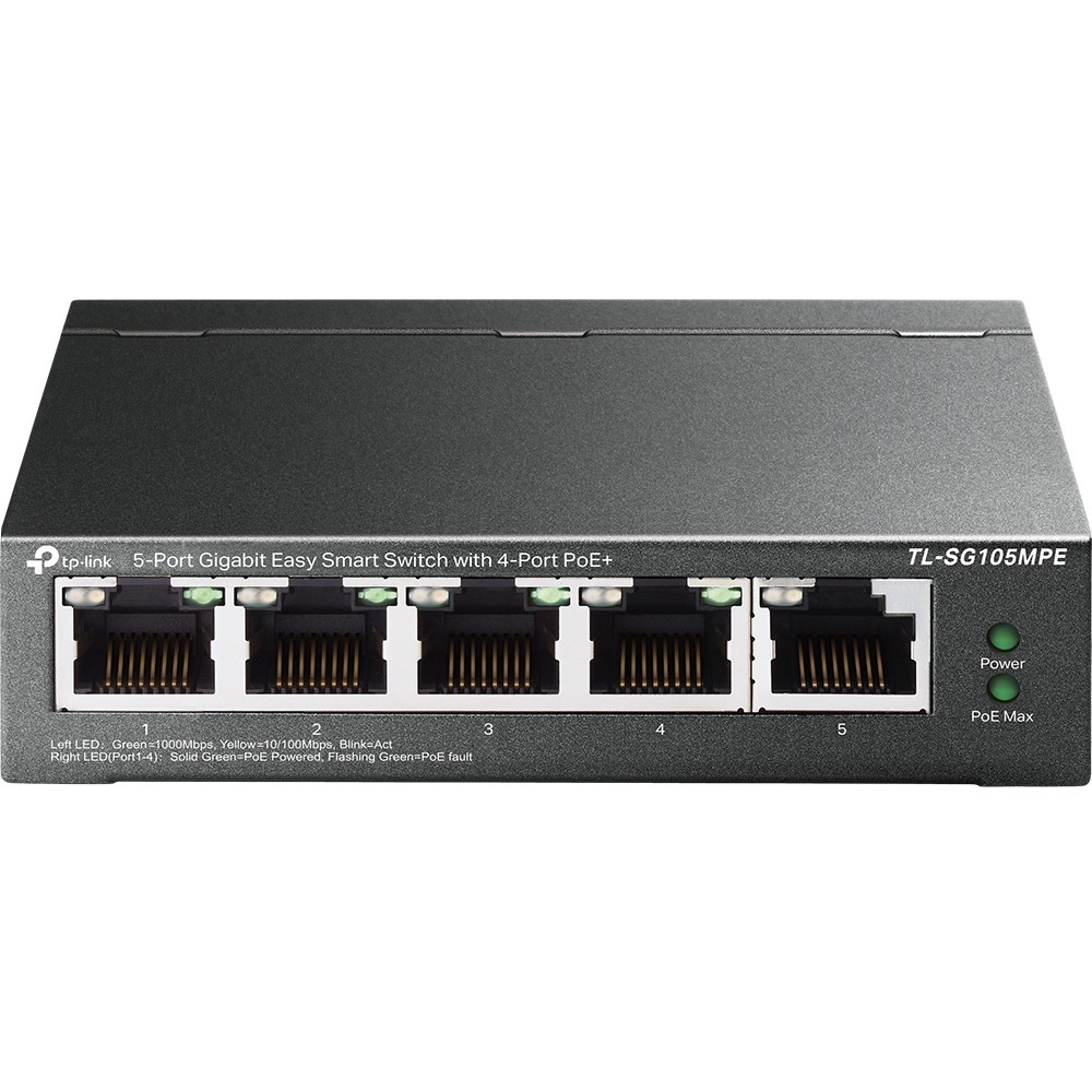 TP-LINK TP-Link TL-SG105MPE switch di rete L2 Gigabit Ethernet (10/100/1000) Supporto Power over Ethernet (PoE) Nero - RETI | TecnoCARE.net Sabaudia, Latina, Terracina, San Felice Circeo e Pontinia