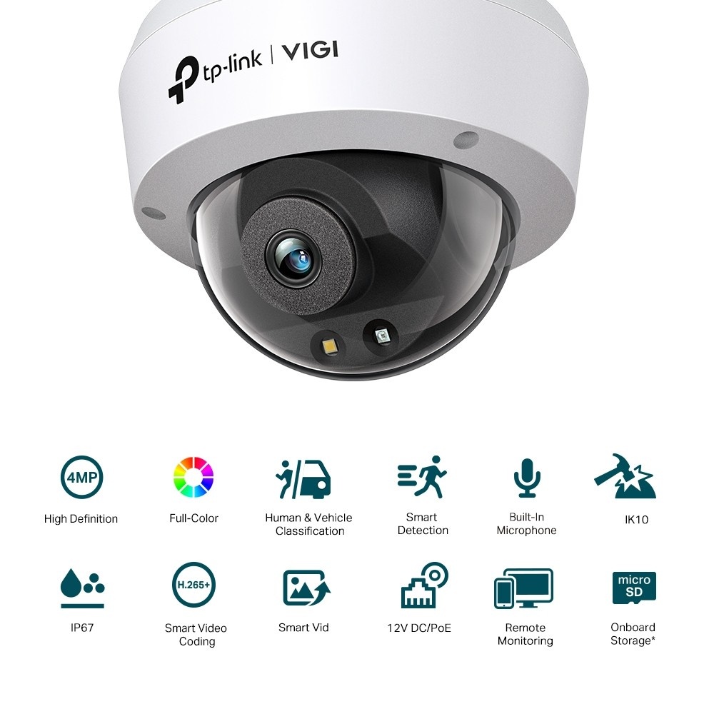 TP-LINK TP-Link VIGI C240 (4mm) Cupola Telecamera di sicurezza IP Interno e esterno 2560 x 1440 Pixel Soffitto/muro - SISTEMI DI SORVEGLIANZA | TecnoCARE.net Sabaudia, Latina, Terracina, San Felice Circeo e Pontinia