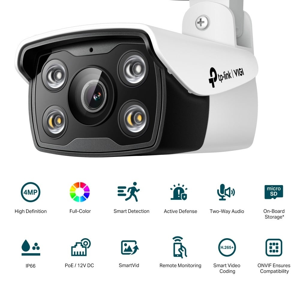 TP-LINK TP-Link VIGI C340 Telecamera di Sicurezza IP Bullet da Esterno 4MP a Colori Completi - SISTEMI DI SORVEGLIANZA | TecnoCARE.net Sabaudia, Latina, Terracina, San Felice Circeo e Pontinia
