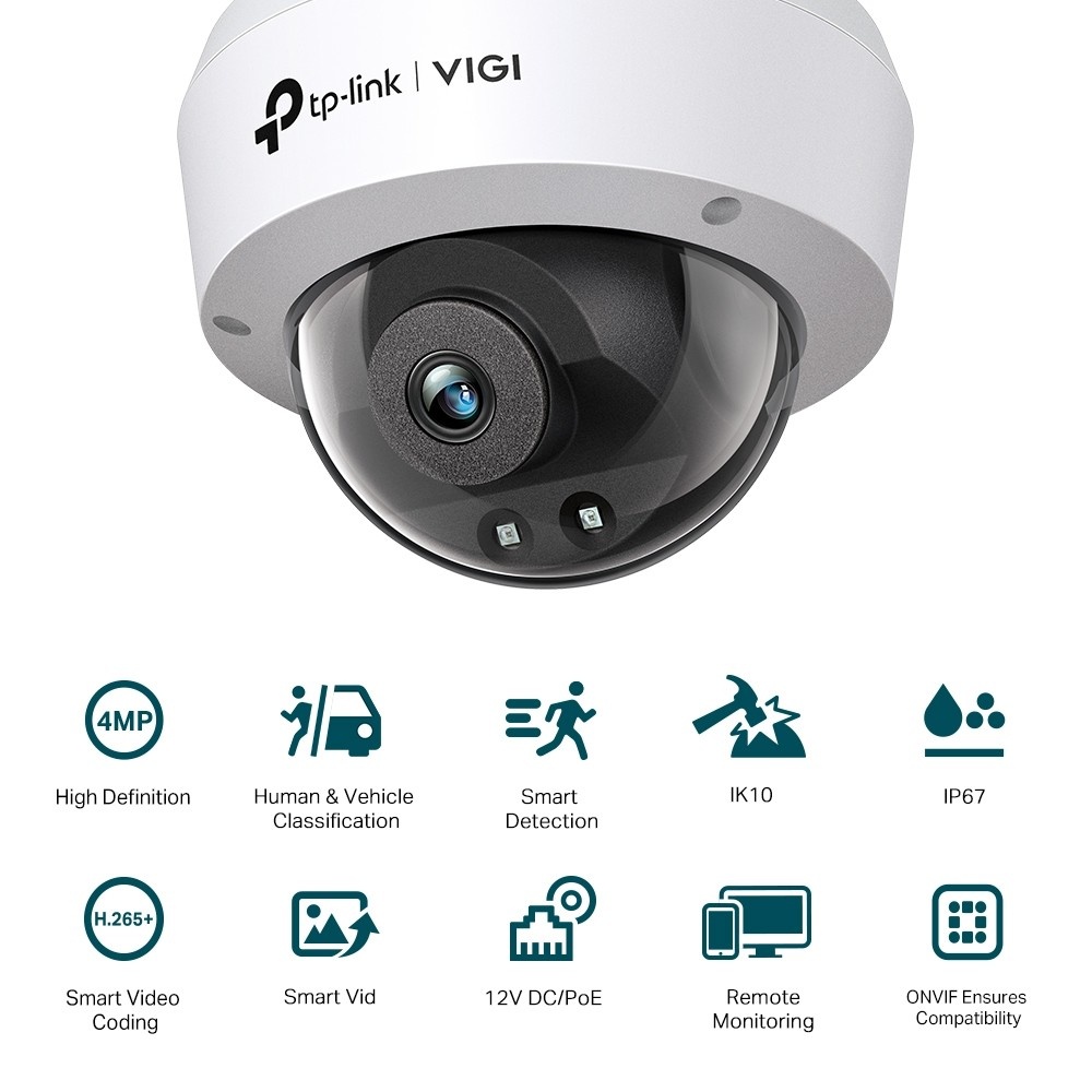 TP-LINK TP-Link VIGI C240I (4mm) Cupola Telecamera di sicurezza IP Interno e esterno 2560 x 1440 Pixel Soffitto/muro - SISTEMI DI SORVEGLIANZA | TecnoCARE.net Sabaudia, Latina, Terracina, San Felice Circeo e Pontinia