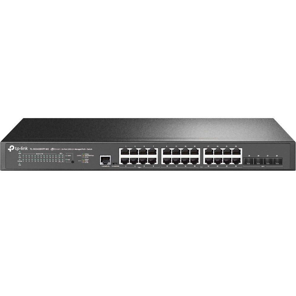 TP-LINK TP-Link JetStream TL-SG3428XPP-M2 switch di rete Gestito L2+ 2.5G Ethernet (100/1000/2500) Supporto Power over Ethernet (PoE) 1U Nero - RETI | TecnoCARE.net Sabaudia, Latina, Terracina, San Felice Circeo e Pontinia