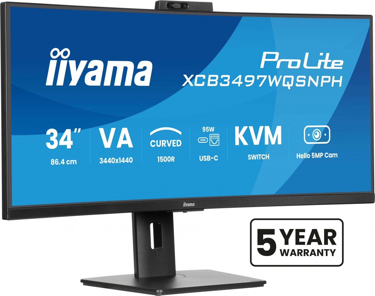 IIYAMA iiyama XCB3497WQSNPH-B1 34" VA 3440x1440 350cd/m2 0,4ms 2xHDMI DP USB 5 anni di garanzia - MONITOR E ACCESSORI | TecnoCARE.net Sabaudia, Latina, Terracina, San Felice Circeo e Pontinia