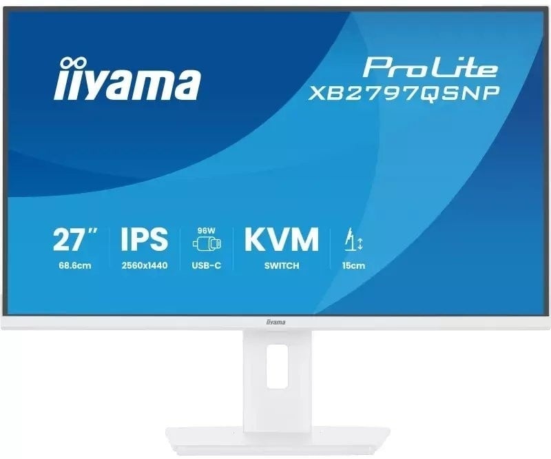 IIYAMA iiyama XB2797QSNP-W1 Monitor ProLite 27" IPS QHD 350cd 1ms Dock USB-C 96W HDMI DP Daisy Chain HUB USB LAN HAS bianco - MONITOR E ACCESSORI | TecnoCARE.net Sabaudia, Latina, Terracina, San Felice Circeo e Pontinia