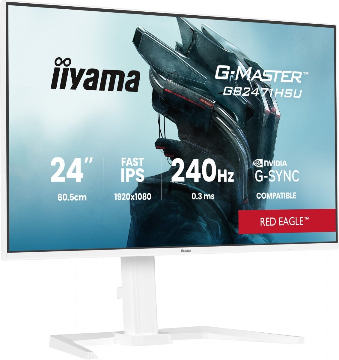 IIYAMA iiyama GB2471HSU-W1 Monitor da gioco G-Master 23,8" IPS FHD 240Hz 2xHDMI DP USB-C Adaptive G-SYNC bianco - MONITOR E ACCESSORI | TecnoCARE.net Sabaudia, Latina, Terracina, San Felice Circeo e Pontinia