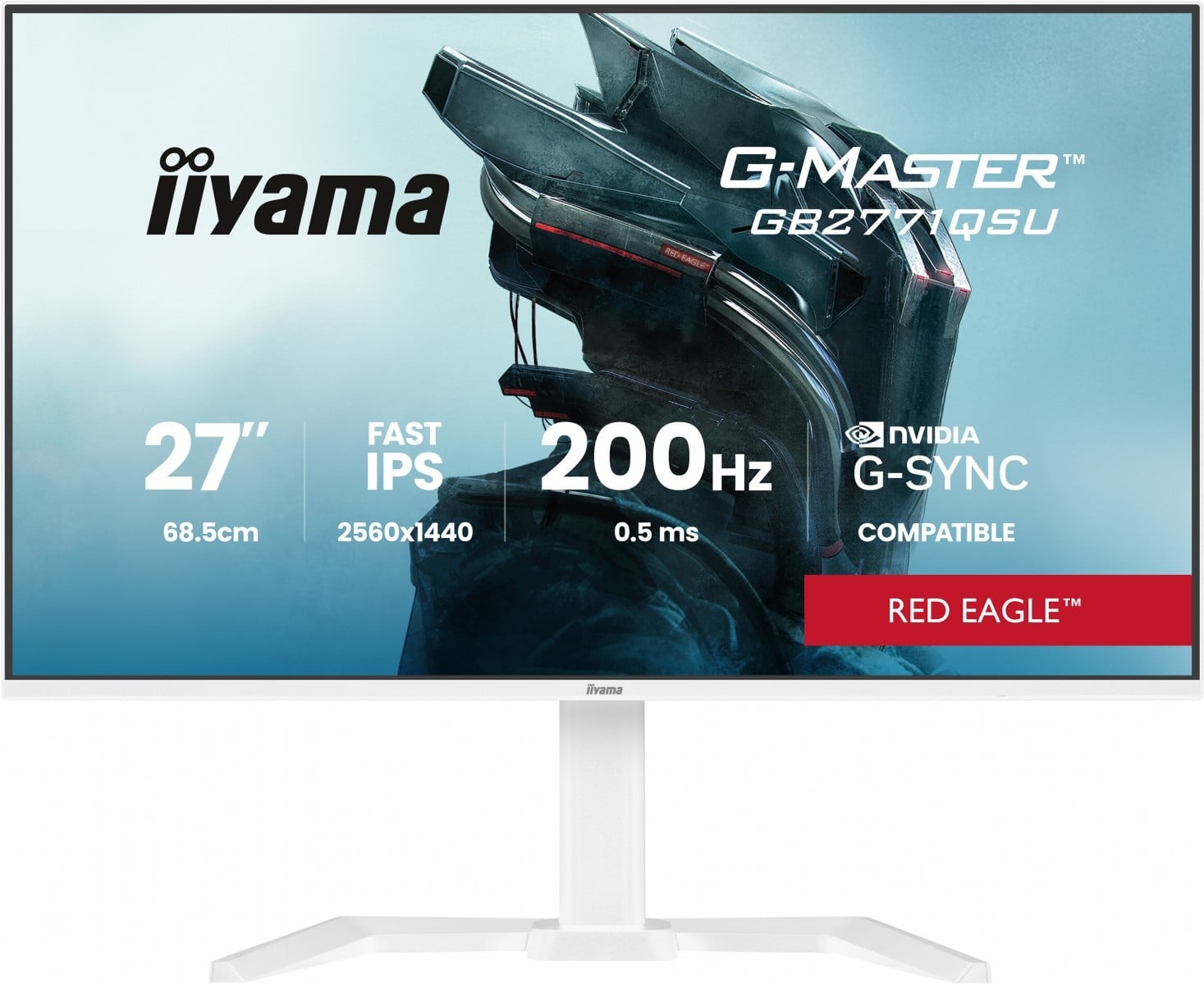 IIYAMA iiyama GB2771QSU-W1 Monitor da gioco G-Master 27" Fast IPS QHD 200Hz 0,5ms 2xHDMI DP HAS Adaptive G-SYNC bianco - MONITOR E ACCESSORI | TecnoCARE.net Sabaudia, Latina, Terracina, San Felice Circeo e Pontinia