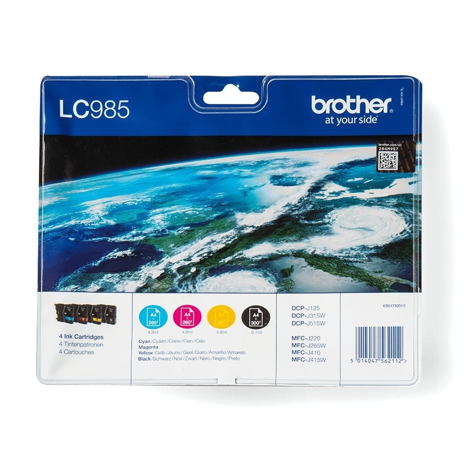 BROTHER Brother LC-985VALBP cartuccia d'inchiostro 4 pz Originale Nero, Ciano, Magenta, Giallo - STAMPANTI E SCANNER | TecnoCARE.net Sabaudia, Latina, Terracina, San Felice Circeo e Pontinia