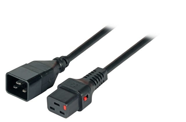IEC LOCK Cavo di alimentazione IEC C20/IEC C19 dritto M/F 3m nero con blocco IEC LOCK - CAVI PER COMPUTER E PERIFERICHE | TecnoCARE.net Sabaudia, Latina, Terracina, San Felice Circeo e Pontinia
