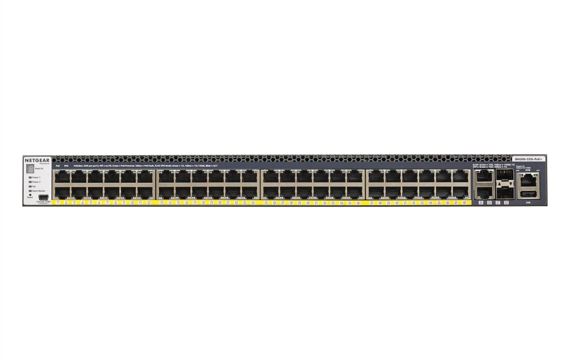 NETGEAR NETGEAR M4300-52G-PoE+ 1000W PSU Gestito L2/L3/L4 Gigabit Ethernet (10/100/1000) Supporto Power over Ethernet (PoE) 1U Nero - RETI | TecnoCARE.net Sabaudia, Latina, Terracina, San Felice Circeo e Pontinia