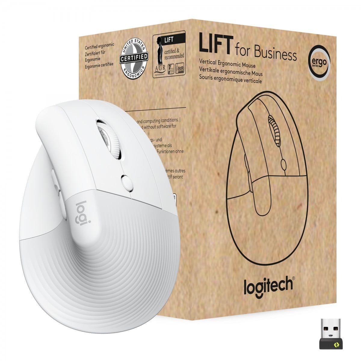 LOGITECH Logitech Lift Vertical Ergonomic for Business mouse Ufficio Mano destra RF senza fili + Bluetooth Ottico 4000 DPI - TASTIERE E CONTROLLER | TecnoCARE.net Sabaudia, Latina, Terracina, San Felice Circeo e Pontinia
