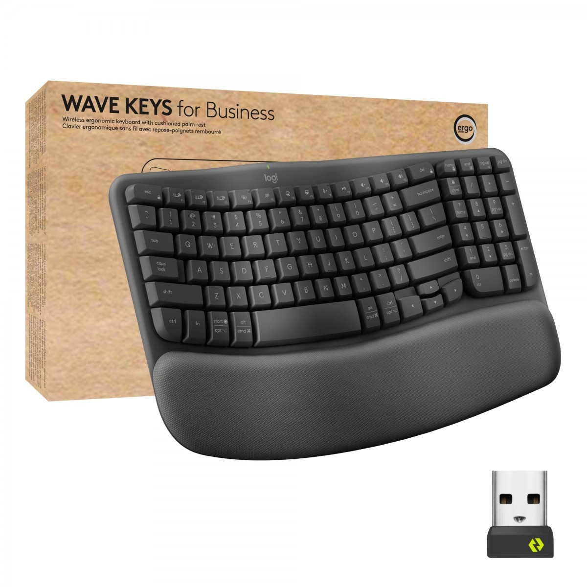 LOGITECH Logitech ERGO Wave Keys tastiera Ufficio RF senza fili + Bluetooth AZERTY Francese Grafite - TASTIERE E CONTROLLER | TecnoCARE.net Sabaudia, Latina, Terracina, San Felice Circeo e Pontinia
