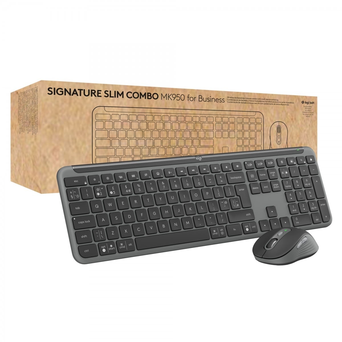 LOGITECH Logitech 920-012508 tastiera Mouse incluso Ufficio RF senza fili + Bluetooth QWERTY US International Grafite - TASTIERE E CONTROLLER | TecnoCARE.net Sabaudia, Latina, Terracina, San Felice Circeo e Pontinia