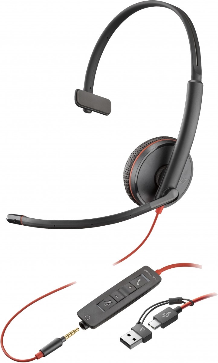 HP POLY HP Poly Blackwire 3215 Monaural USB-C Headset +3.5mm Plug +USB-C/A Adapter Auricolare Cablato A Padiglione Business/Everyday USB tipo-C Nero - AUDIO E CUFFIE PORTATILI | TecnoCARE.net Sabaudia, Latina, Terracina, San Felice Circeo e Pontinia