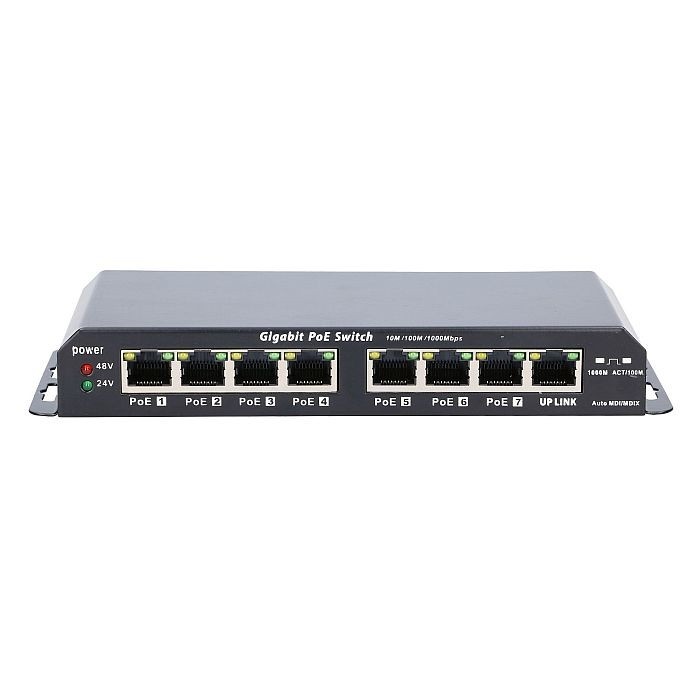 EXTRALINK Extralink KRATOS | PoE Switch | 7x Gigabit PoE, 1x Uplink RJ45, Power Supply 24V 2.5A, 60W - RETI | TecnoCARE.net Sabaudia, Latina, Terracina, San Felice Circeo e Pontinia