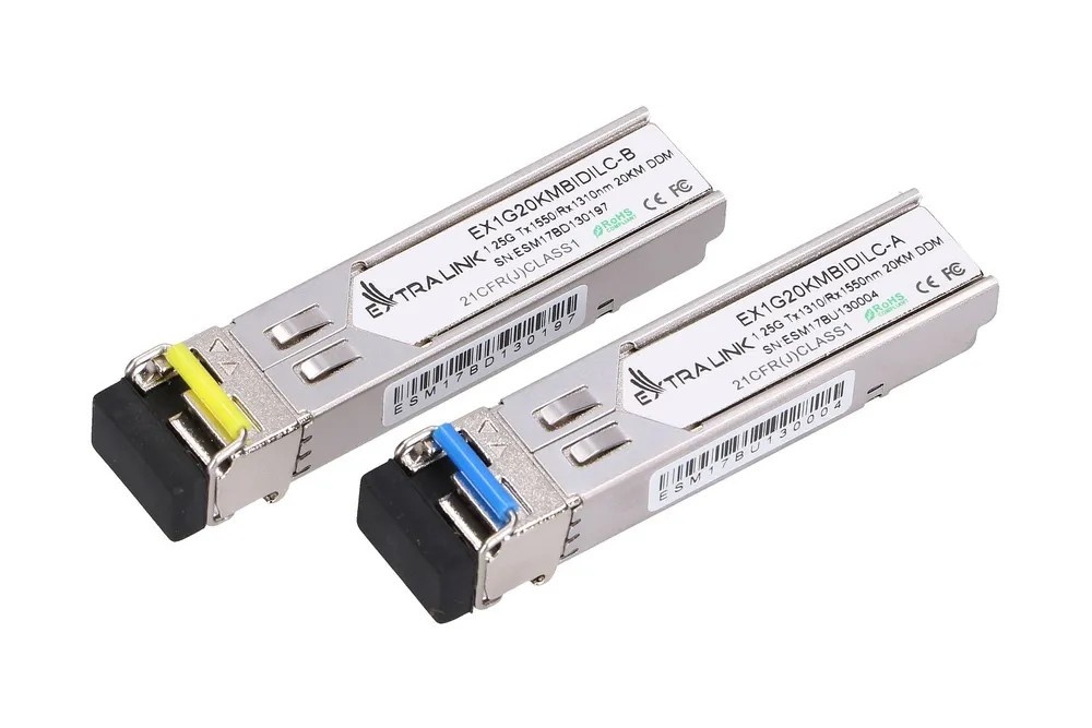 EXTRALINK Extralink SFP 1.25G | Modulo SFP WDM | 1,25Gbps, 1310/1550nm, single mode, 20km, LC, DOM, coppia - RETI | TecnoCARE.net Sabaudia, Latina, Terracina, San Felice Circeo e Pontinia