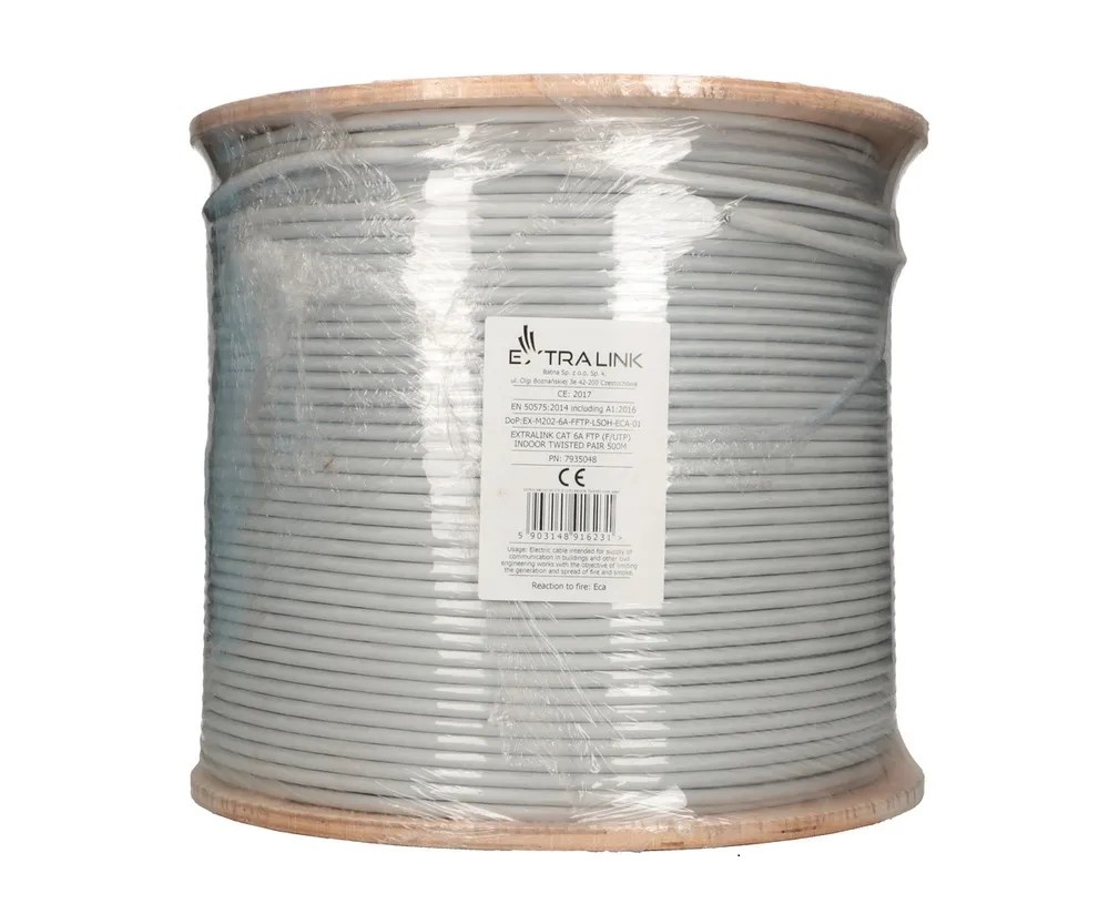 EXTRALINK Extralink CAT6A FTP (F/FTP) V2 Interno | Twisted pair | 500M - CAVI PER COMPUTER E PERIFERICHE | TecnoCARE.net Sabaudia, Latina, Terracina, San Felice Circeo e Pontinia