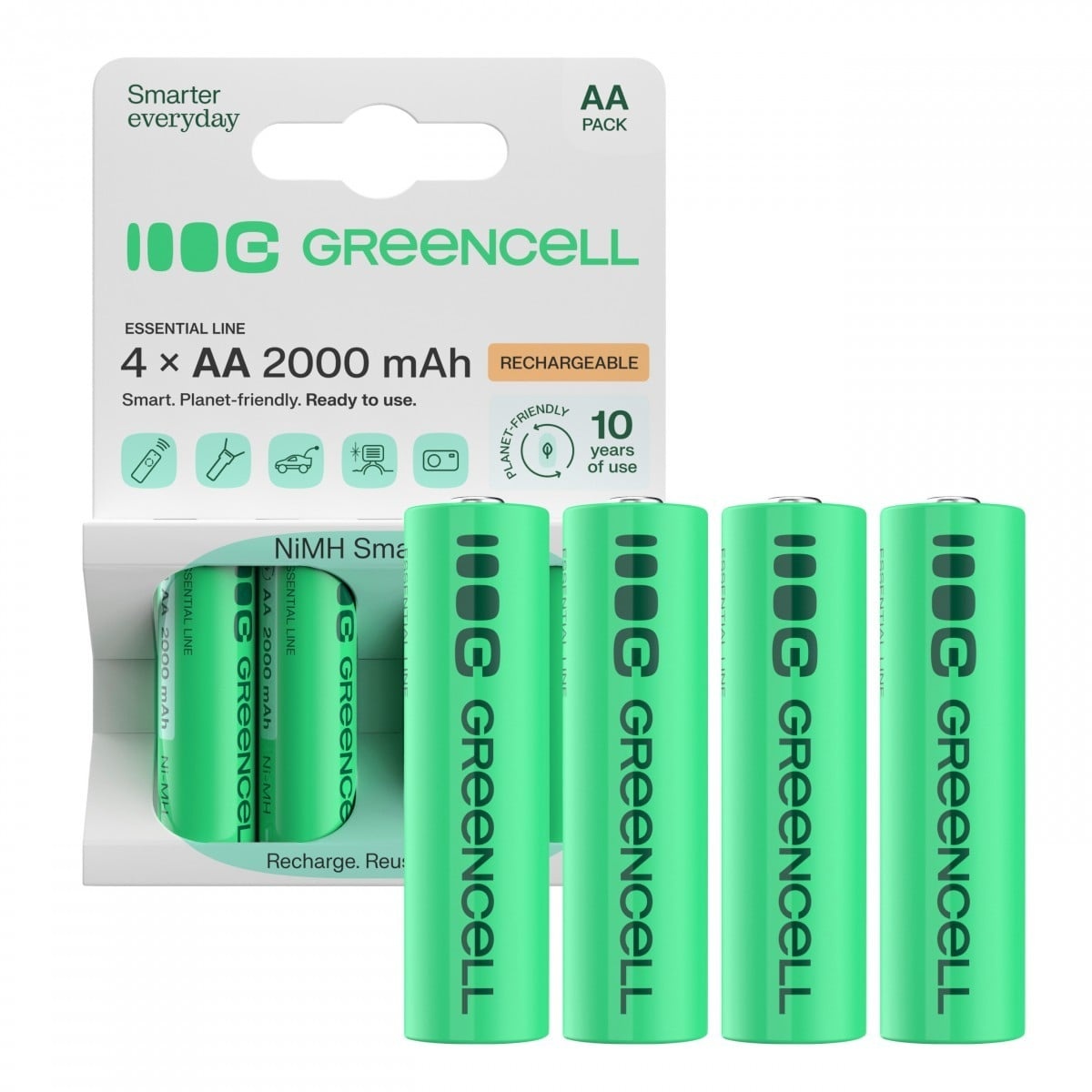 GREEN CELL Green Cell GR02 batteria per uso domestico Batteria ricaricabile Stilo AA Nichel-Metallo Idruro (NiMH) - BATTERIE E ALIMENTATORI | TecnoCARE.net Sabaudia, Latina, Terracina, San Felice Circeo e Pontinia