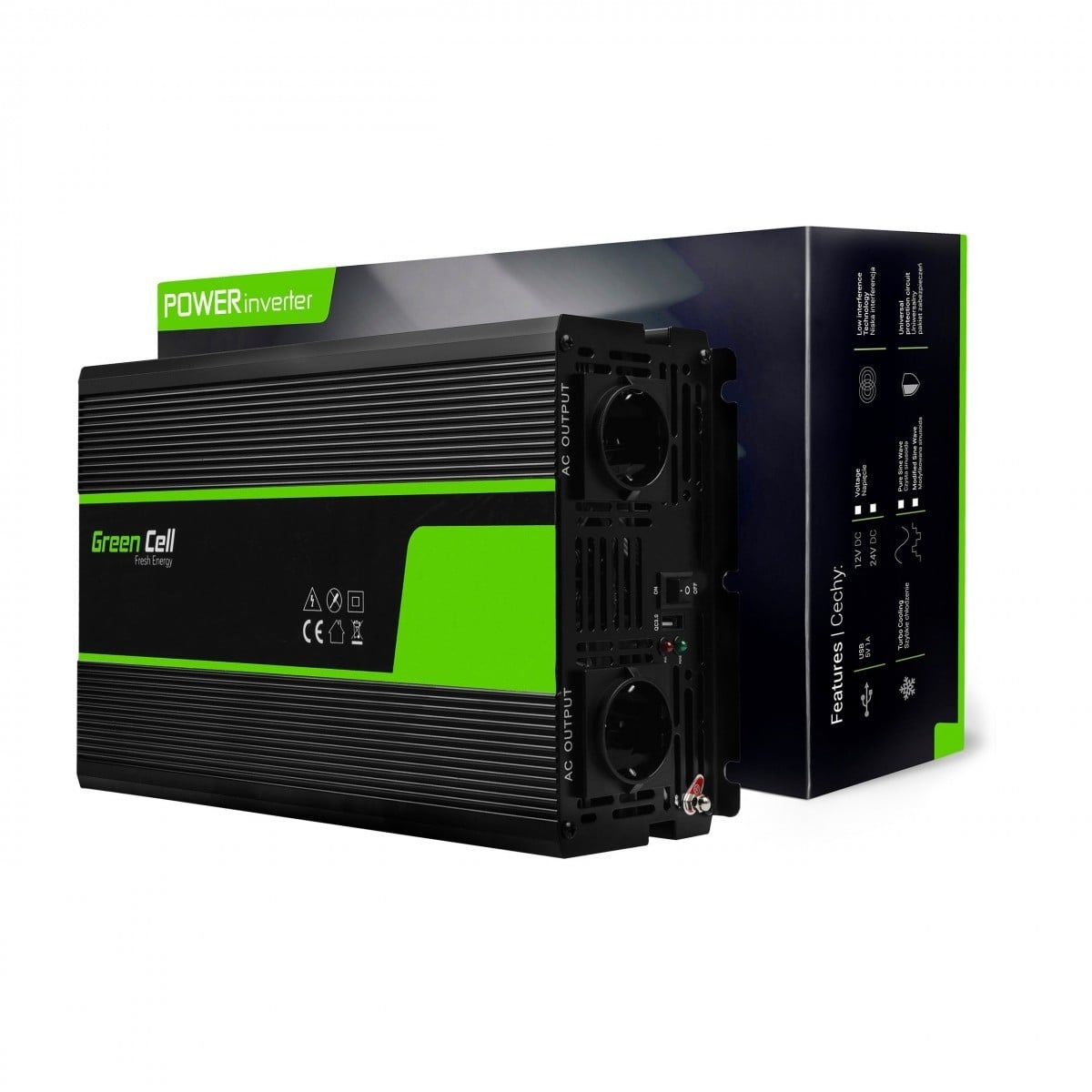 GREEN CELL Green Cell Inverter 24V to 230V Pure sine 3000W - BATTERIE E ALIMENTATORI | TecnoCARE.net Sabaudia, Latina, Terracina, San Felice Circeo e Pontinia