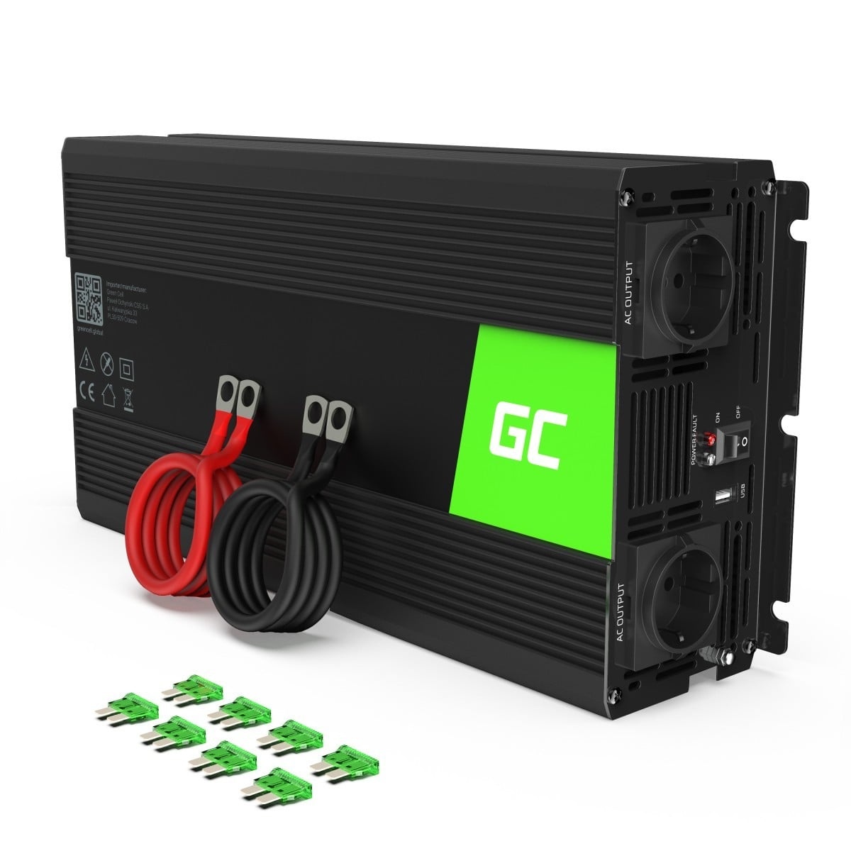 GREEN CELL Green Cell INV22 adattatore e invertitore Auto 1500 W Nero - BATTERIE E ALIMENTATORI | TecnoCARE.net Sabaudia, Latina, Terracina, San Felice Circeo e Pontinia