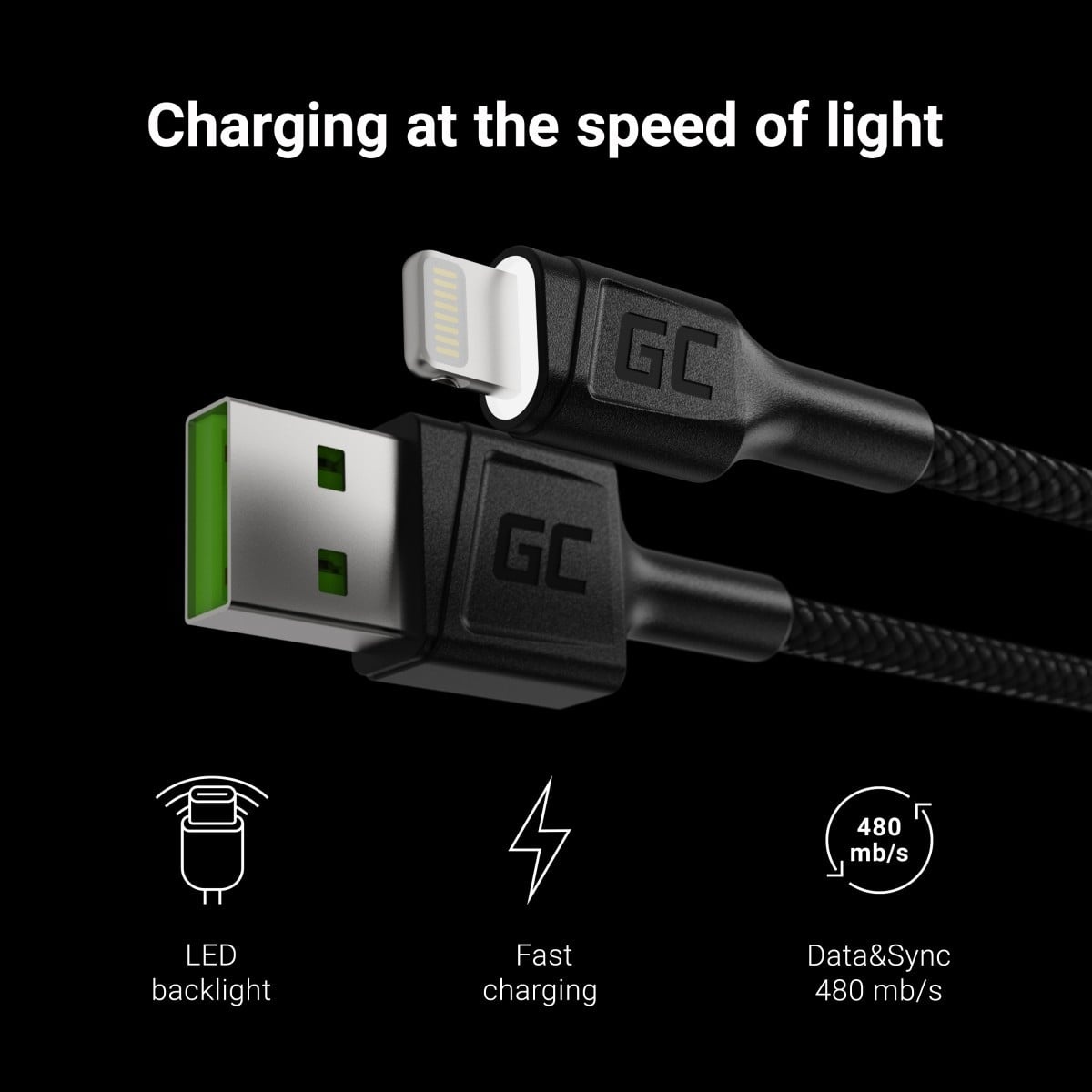 GREEN CELL Green Cell KABGC12 cavo Lightning 2 m Nero - CAVI PER COMPUTER E PERIFERICHE | TecnoCARE.net Sabaudia, Latina, Terracina, San Felice Circeo e Pontinia