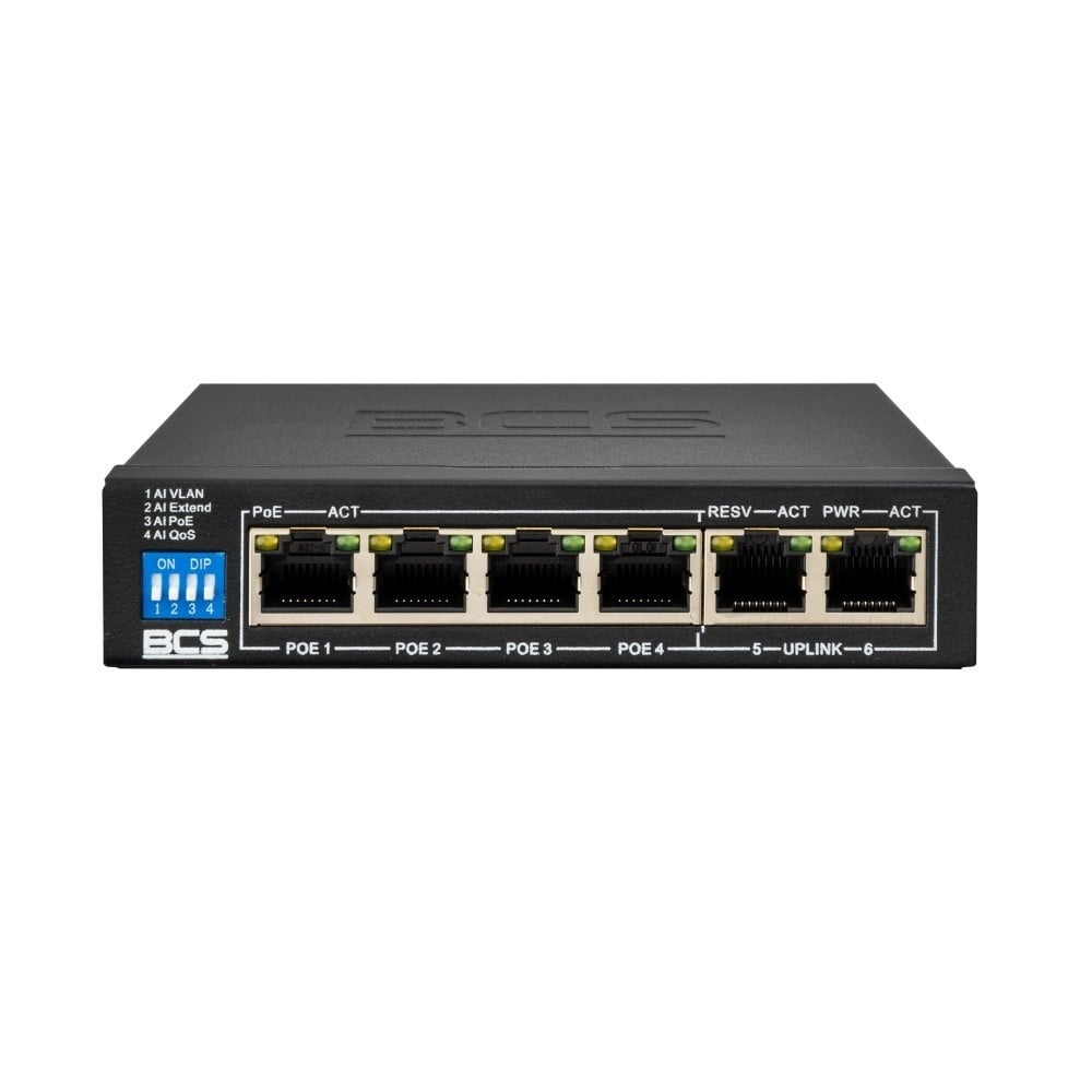 BCS BCS BCS-B-SP04G02G Switch PoE a 4 porte 1Gbps con tecnologia exPoE e potenza di 60W - RETI | TecnoCARE.net Sabaudia, Latina, Terracina, San Felice Circeo e Pontinia