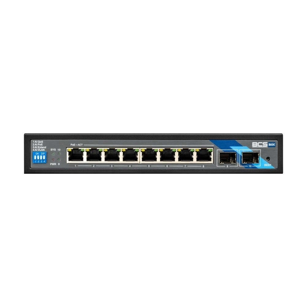 BCS BCS BCS-B-SP08G-2SFP Switch PoE 8 porte 1Gbps con SFP e potenza di 96W - RETI | TecnoCARE.net Sabaudia, Latina, Terracina, San Felice Circeo e Pontinia