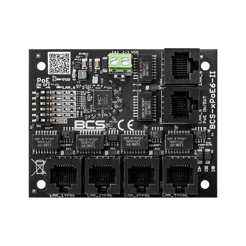 BCS BCS BCS-xPoE6-II Switch PoE Universale per CCTV IP - QUADRI ELETTRICI E COMPONENTI | TecnoCARE.net Sabaudia, Latina, Terracina, San Felice Circeo e Pontinia
