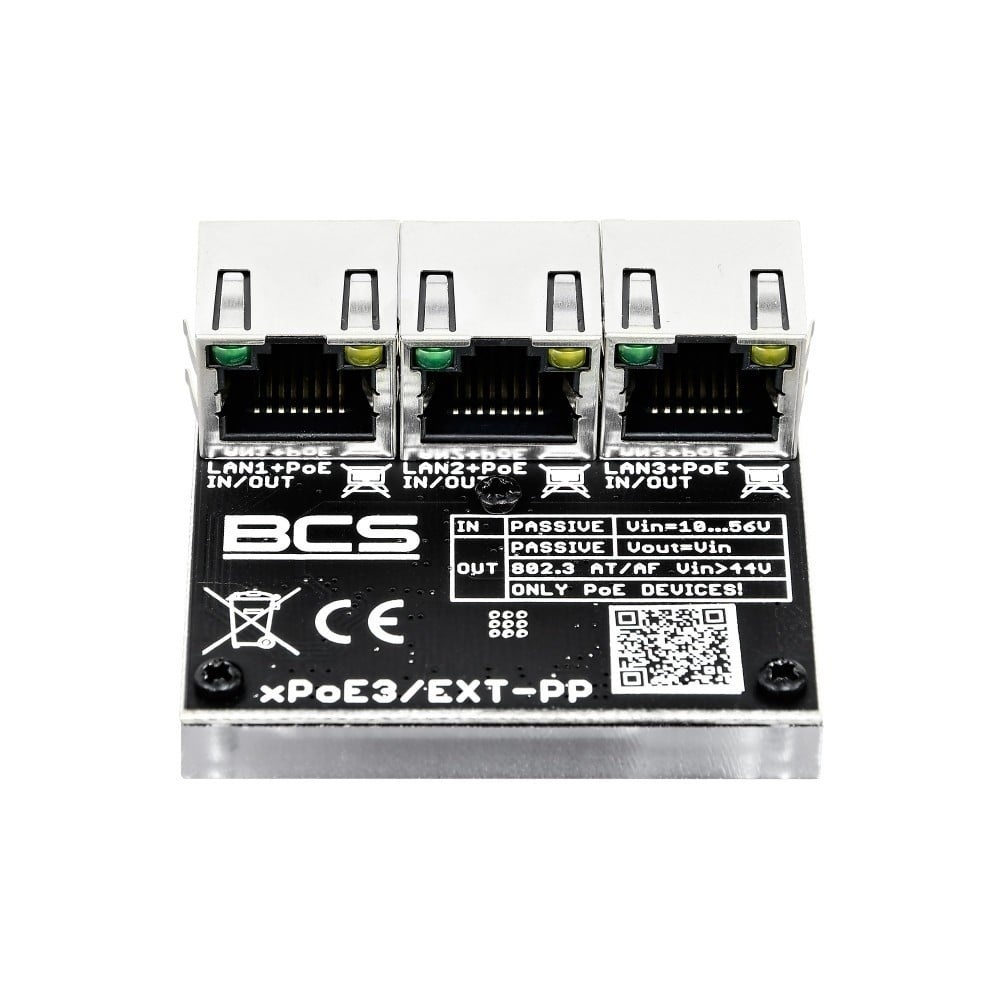 BCS BCS BCS-xPoE3/EXT-PP Switch PoE a 3 porte 10/100Mbps con alimentazione da 70W - RETI | TecnoCARE.net Sabaudia, Latina, Terracina, San Felice Circeo e Pontinia